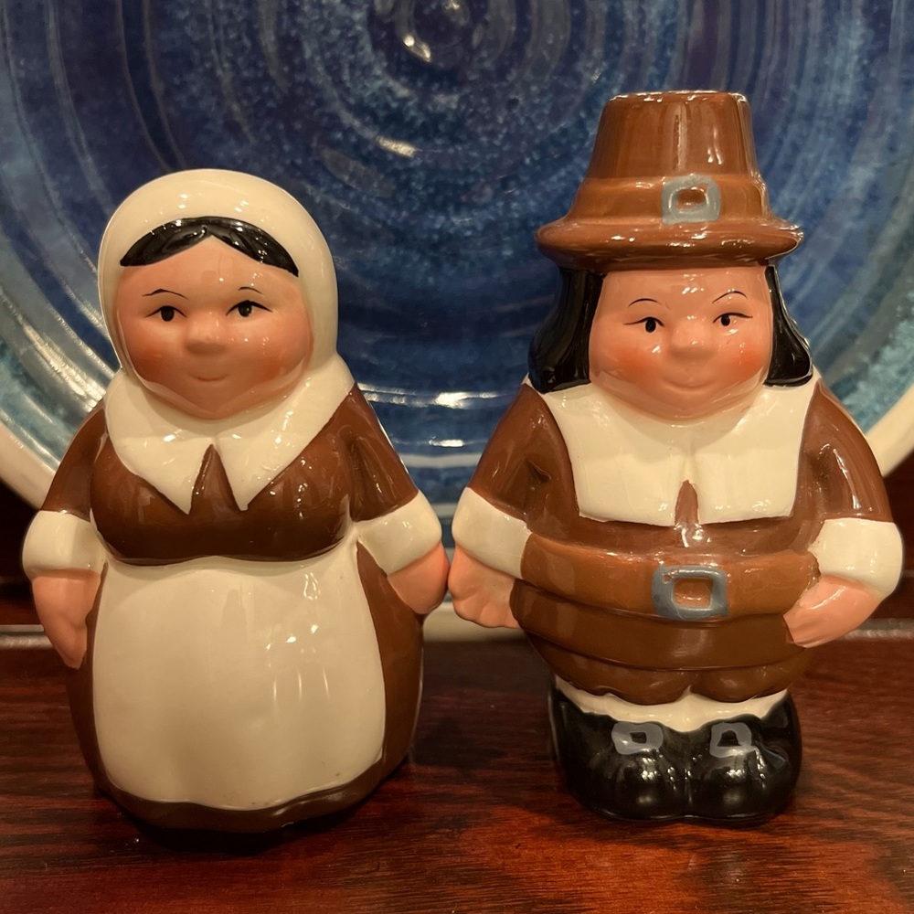 ❤️3/$25 Original Pilgrim Salt & Pepper Shaker Publix 2003 #Thanksgiving #Fall